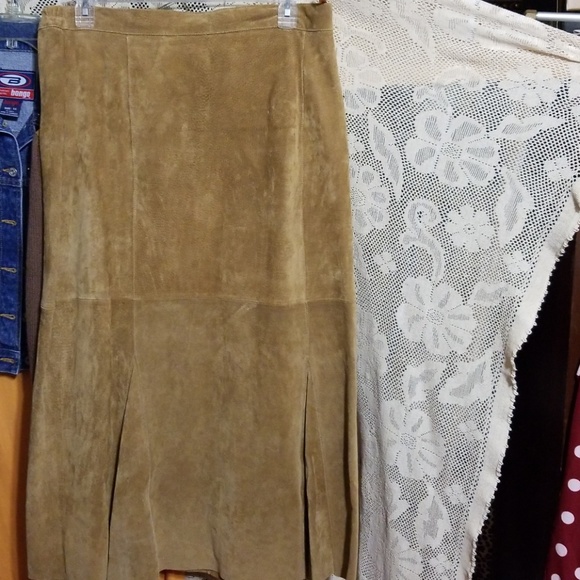 J G Hook 100% Leather Suede Jacket & Skirt 16W - Picture 5 of 7